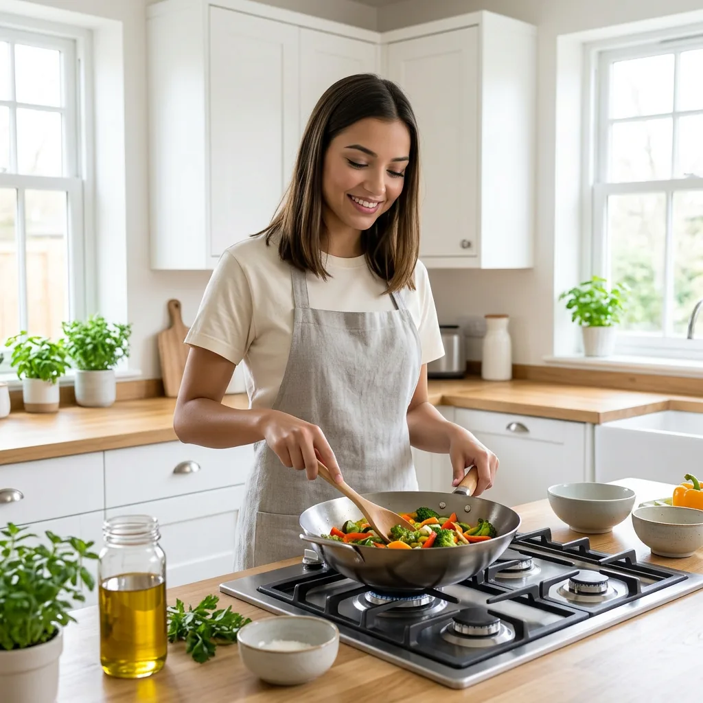 Same creator cooking in a kitchen
