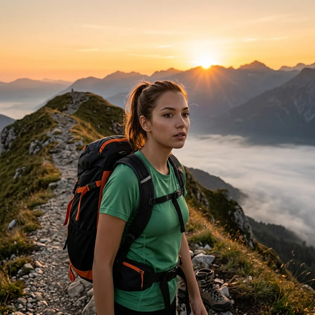 Same creator hiking at sunrise